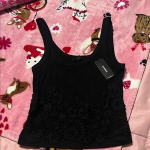 Express Elegant Black Floral Tank Top nwt